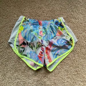 * RARE * Nike Tempo Femme Dry Fit Running Athletic Short Tropical Floral S EUC